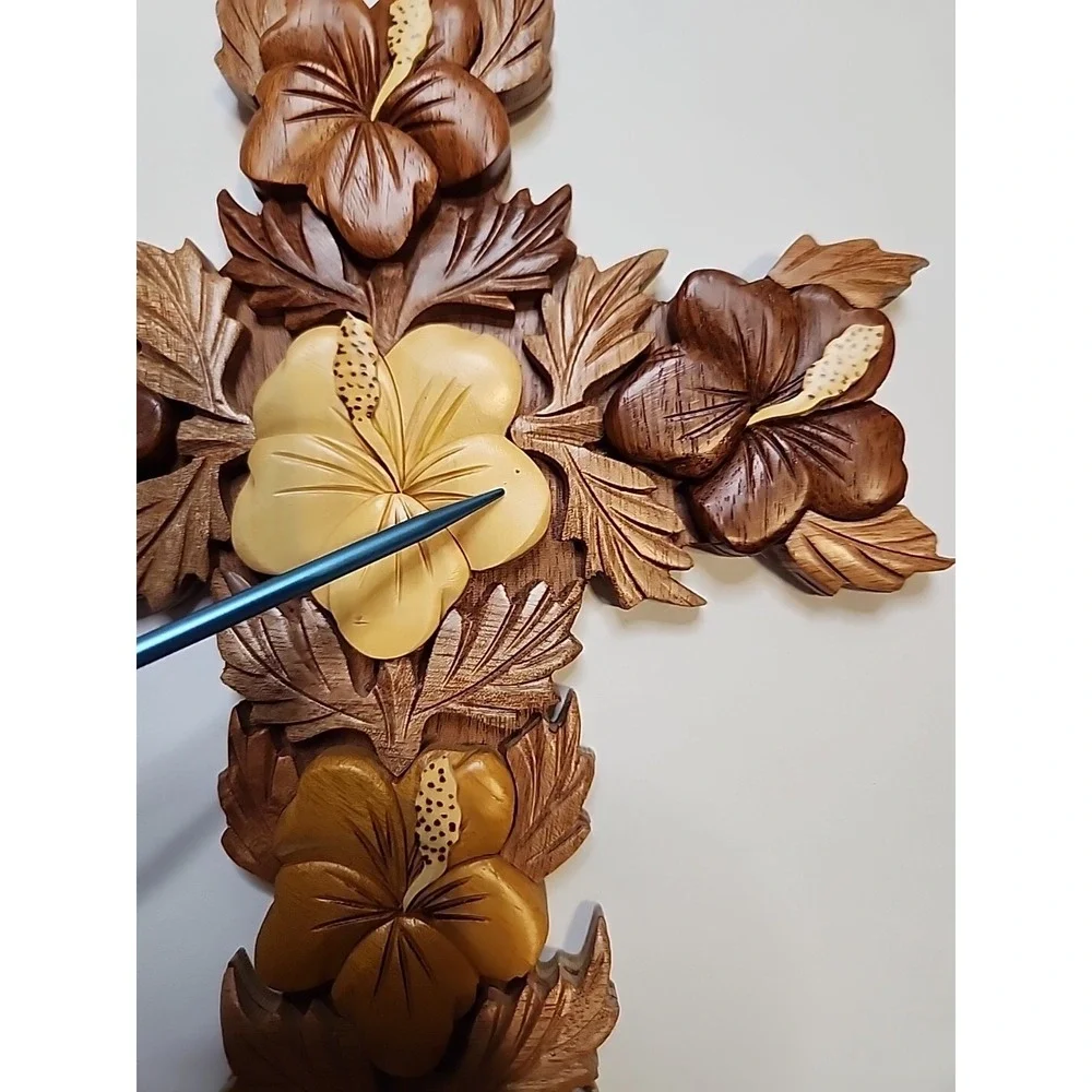 Island Treasures WOOD HAWAIIAN STYLE PLUMERIA FLOWERS   COLLECTIONS